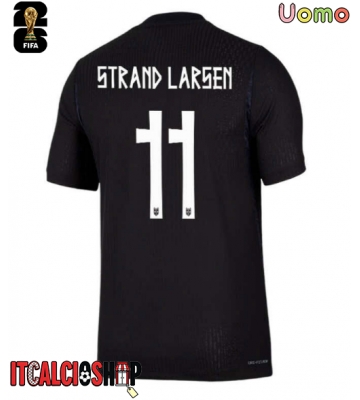 Norvegia Jorgen Strand Larsen #11 Seconda Maglia Mondiali 2026 Manica Corta